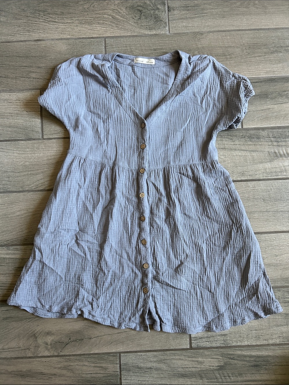 Light Blue Button-Front Women’s Dress